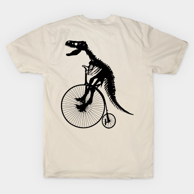 T rex dinosauros fossil bicycling by Collagedream